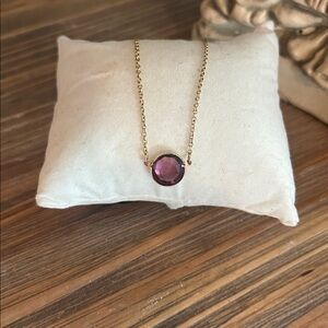 Avon Gold Necklace with Purple Gemstone
